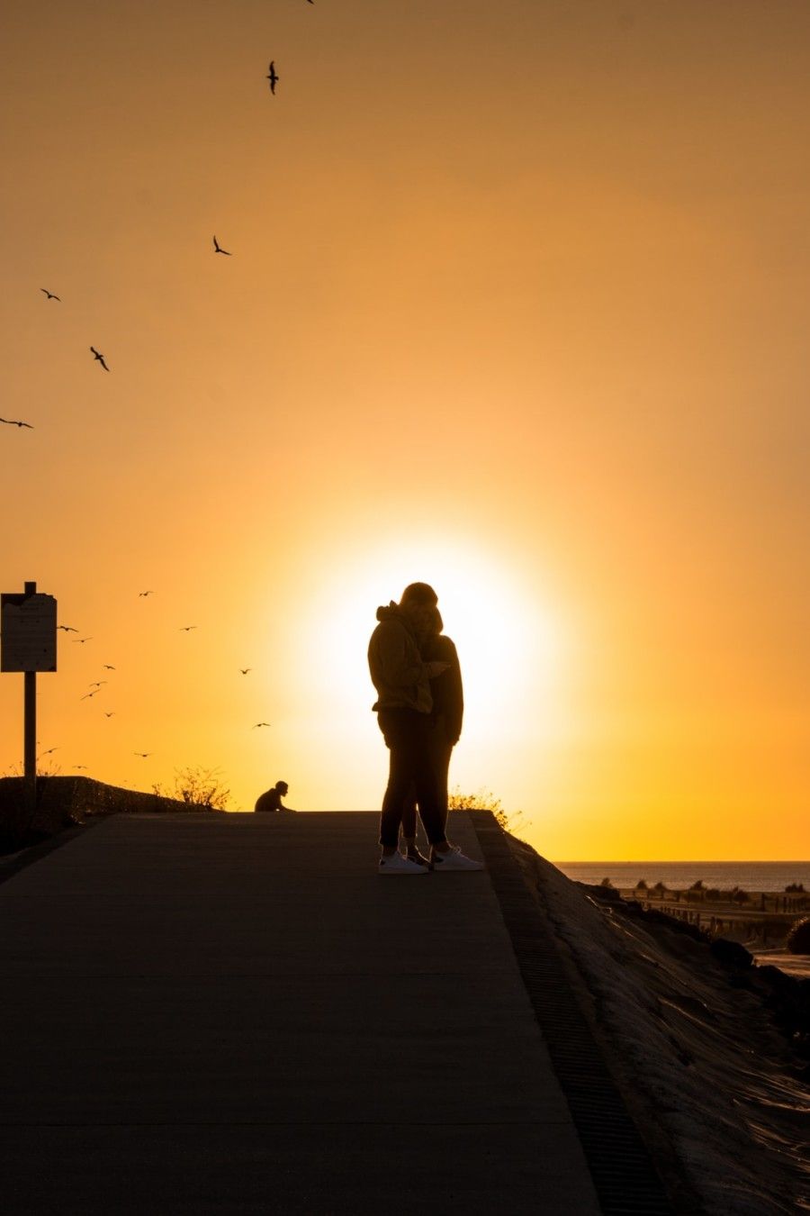 couple-standing-at-the-pathway-during-golden-hour