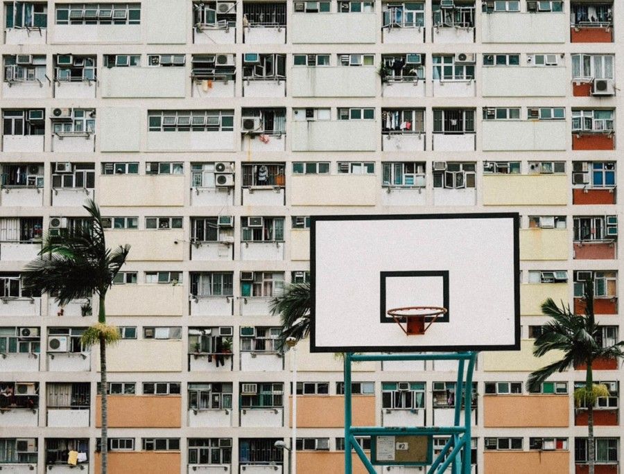 photo-of-white-and-black-basketball-hoops