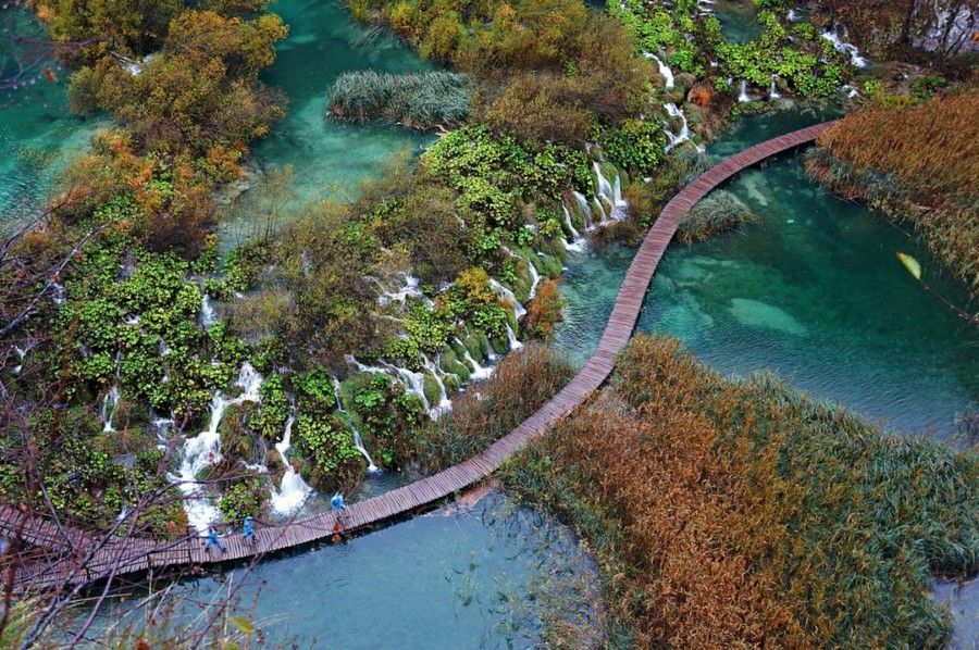 brown-wooden-dock-on-waterfalls