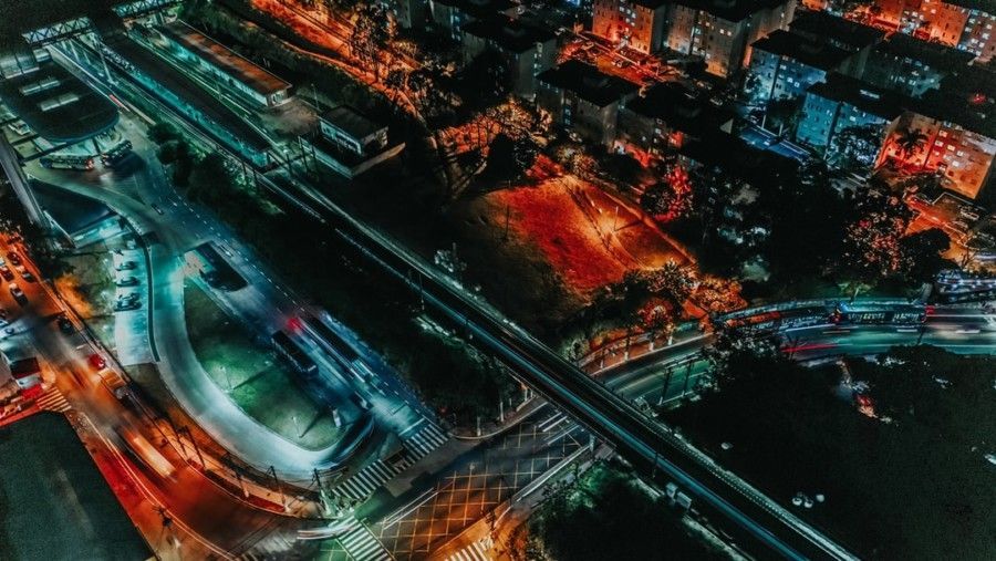 aerial-photography-of-city-and-road-during-nighttime